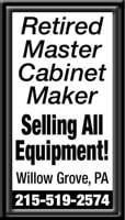 Retired Master Cabinet Maker: Selling All Equipment!
