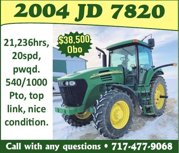 2004 John Deere 7820, 540/1000 PTO: NOW $37,500