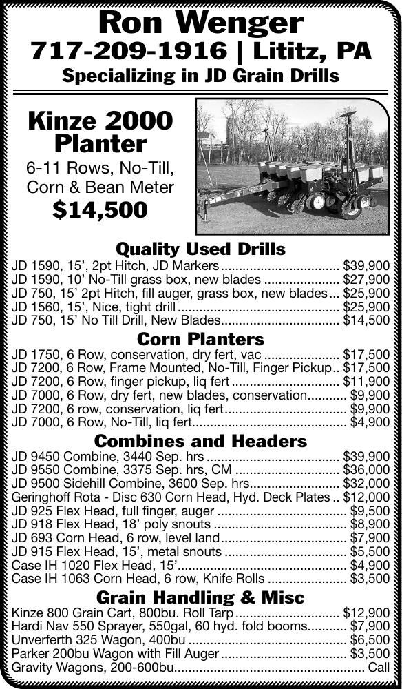 Ron Wenger Used Equipment