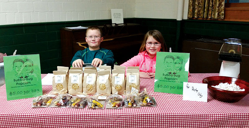 kids selling Bubba Bug Popcorn
